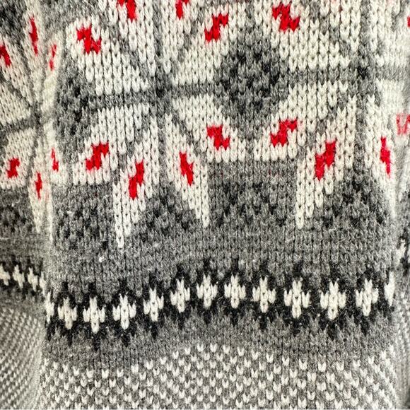 Vintage 80s Brunny Nordic fair isle tight knit mock neck sweater Size Small - Picture 10 of 16